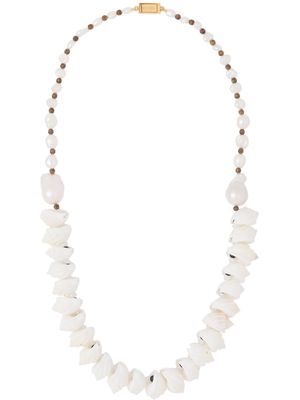 Prada seashell-embellished necklace - White