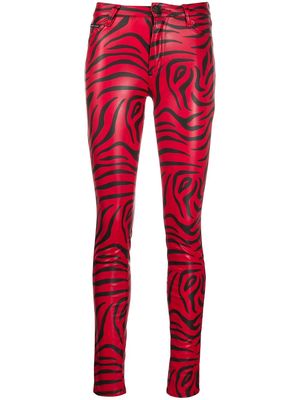Philipp Plein zebra print skinny trousers - Red