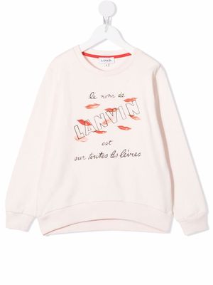 LANVIN Enfant logo-print organic cotton sweatshirt - Pink