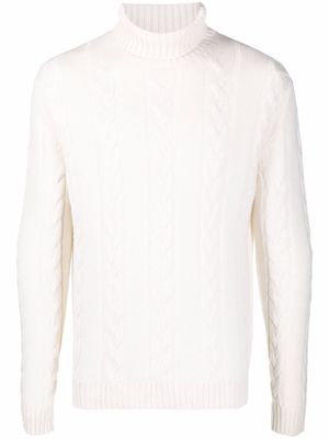 Bruno Manetti cable-knit roll-neck jumper - Neutrals