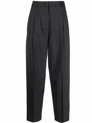 Alberto Biani check-print tapered wool trousers - Grey