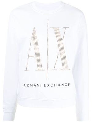 Armani Exchange sequin logo sweatshirt - White