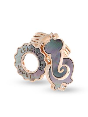 CHANTECLER 18kt rose gold three symbols mother-of-pearl and diamond ring - Pink