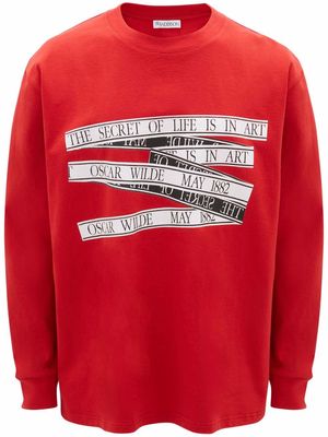 JW Anderson Oscar Wilde print cotton T-shirt - Red
