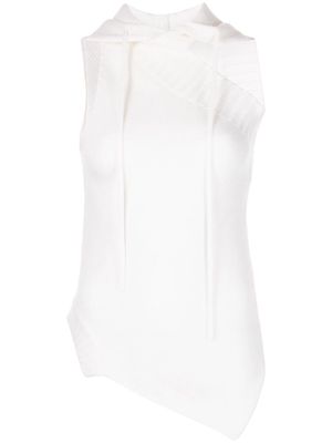 Monse hooded sleeveless knitted top - White