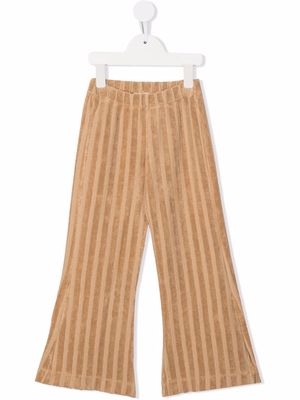 Longlivethequeen textured-stripe flared trousers - Neutrals