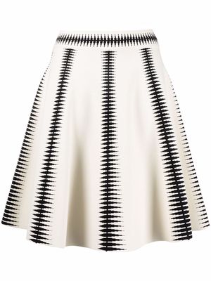 Alexander McQueen geometric-print A-line skirt - Neutrals