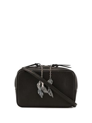 Discord Yohji Yamamoto faux-leather leaf-charm shoulder bag - Black