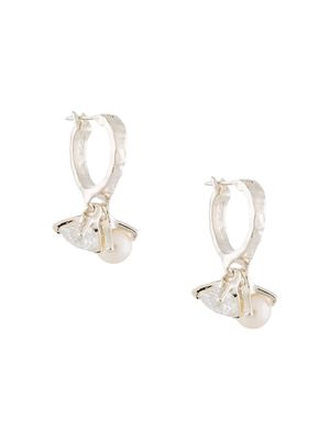 E.M. hanging pearl earrings - Silver