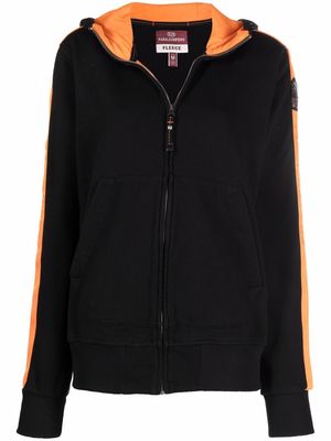 Parajumpers logo-patch zipped hoodie - Black
