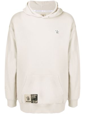 izzue logo-print hoodie - Neutrals