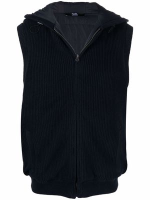 Karl Lagerfeld zip-up sleeveless hoodie - Blue