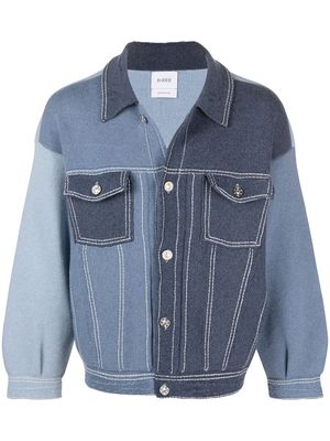 Barrie colour-block knit denim jacket - Blue