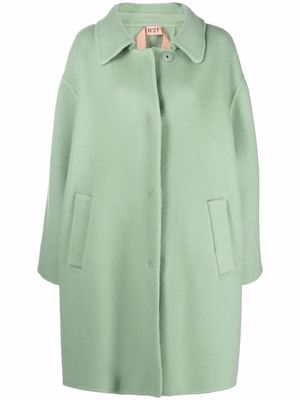 Nº21 drop-shoulder mid-length coat - Green
