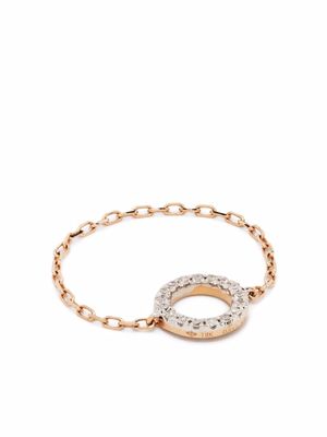 Djula 18kt rose gold Circle chain diamond ring - Pink