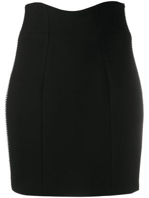 Philipp Plein crystal-stripe trim pencil skirt - Black