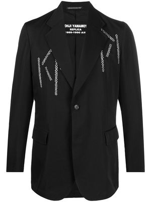 Yohji Yamamoto embroidered blazer jacket - Black