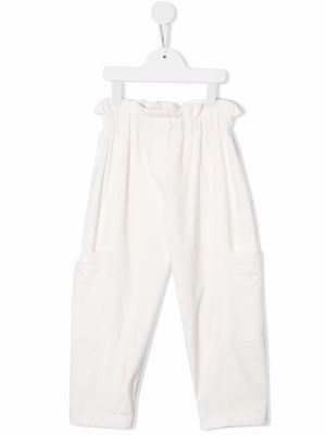 Brunello Cucinelli Kids paperbag waist trousers - White