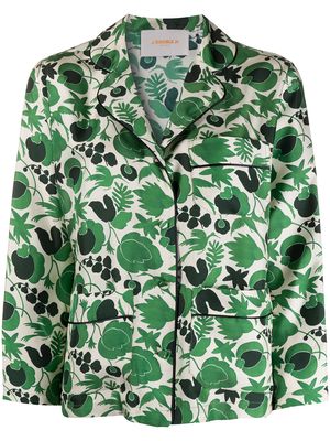 La DoubleJ Wildbird print pyjama shirt - Green