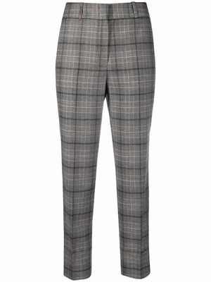 Peserico plaid-check cropped trousers - Grey