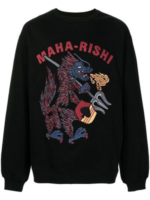 Maharishi logo-print sweatshirt - Black