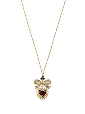 Dolce & Gabbana 18kt yellow gold heart bow pendant necklace