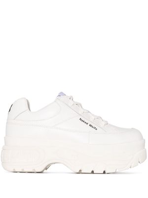 NAKED WOLFE Sporty 70mm platform sneakers - White