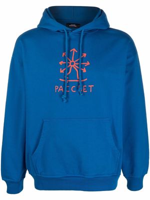 PACCBET logo-print drawstring hoodie - Blue