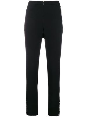 Chanel Pre-Owned high-waist silk tailored trousers - Black