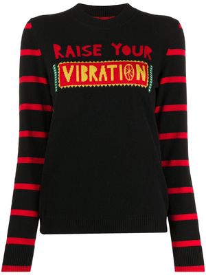 La DoubleJ Vibration slogan knit jumper - Black
