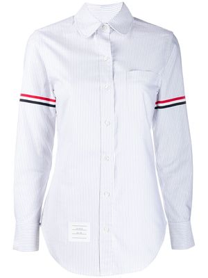 Thom Browne vertical-stripe RWB-detail shirt - Grey