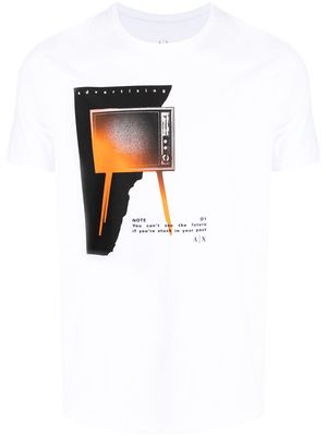 Armani Exchange graphic-print cotton T-shirt - White