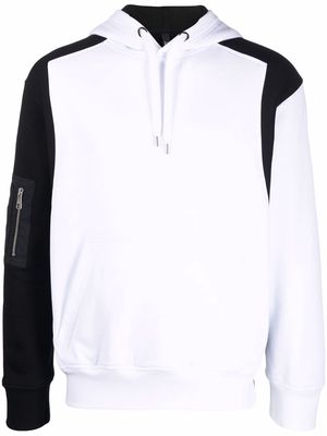 Neil Barrett contrast-panel hoodie - White
