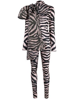 Atu Body Couture zebra print stretch bodysuit - Neutrals