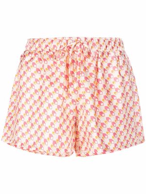 Ciao Lucia geometric-print silk shorts - Neutrals