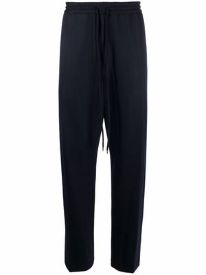 LANVIN straight-leg relaxed-fit knitted track pants - Blue