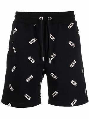 Gcds logo-print cotton shorts - Black