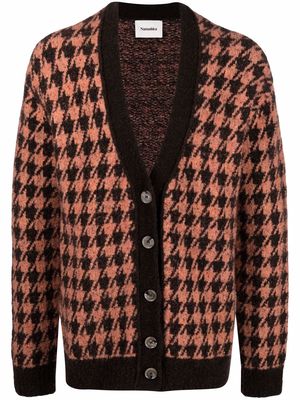 Nanushka houndstooth pattern knitted cardigan - Brown