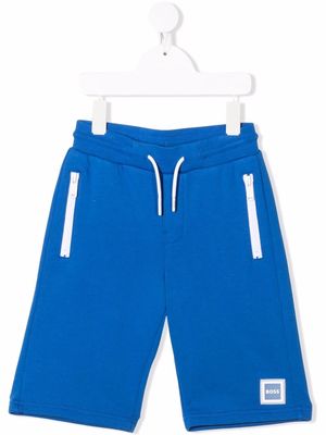 BOSS Kidswear logo-patch track shorts - Blue