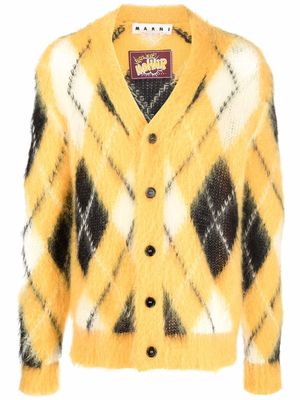 Marni argyle-knit cardigan - Yellow