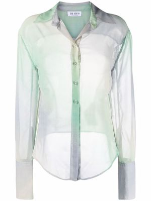 The Attico gradient mesh button-up shirt - Green