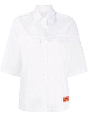 Heron Preston logo-patch button-up shirt - White