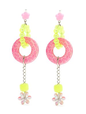 Amir Slama Charms hoops earring - Pink
