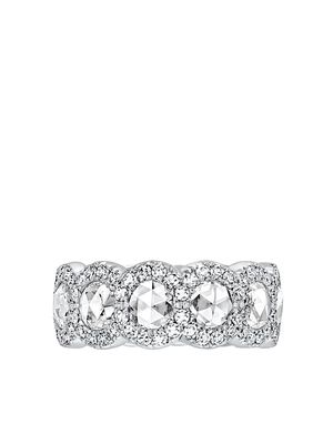 David Morris 18kt white gold diamond Rose Cut Full Eternity ring - Silver