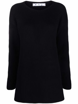 Off-White ribbed-knit wool jumper - Black