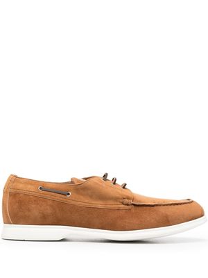 Kiton suede boat shoes - Brown