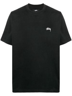 Stussy logo crew-neck T-shirt - Black