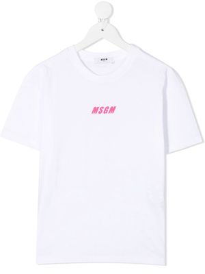 MSGM Kids logo-print cotton T-Shirt - White