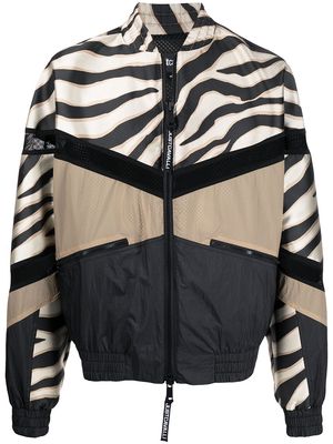 Just Cavalli animal colour-block print jacket - Black