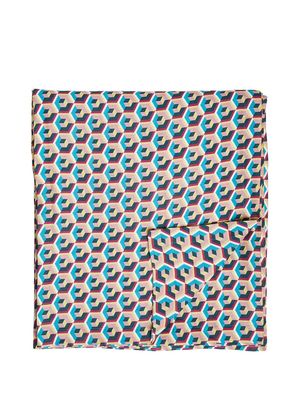 La DoubleJ geometric-print linen tablecloth - Pink